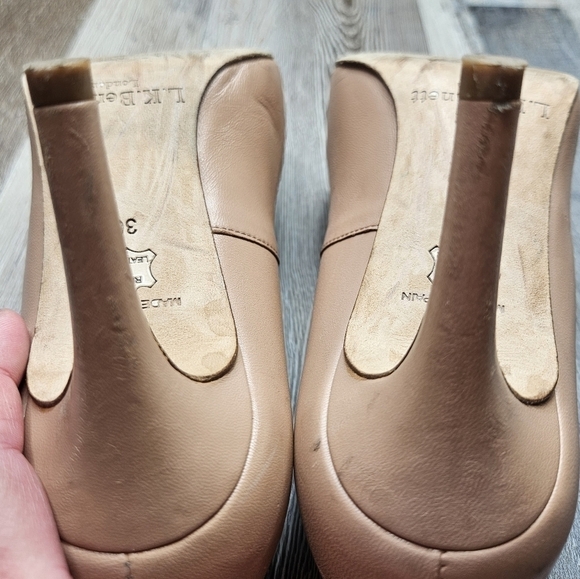 LK Bennett Nude Pumps Floret Leather Pointed Toe Courts - Picture 7 of 14